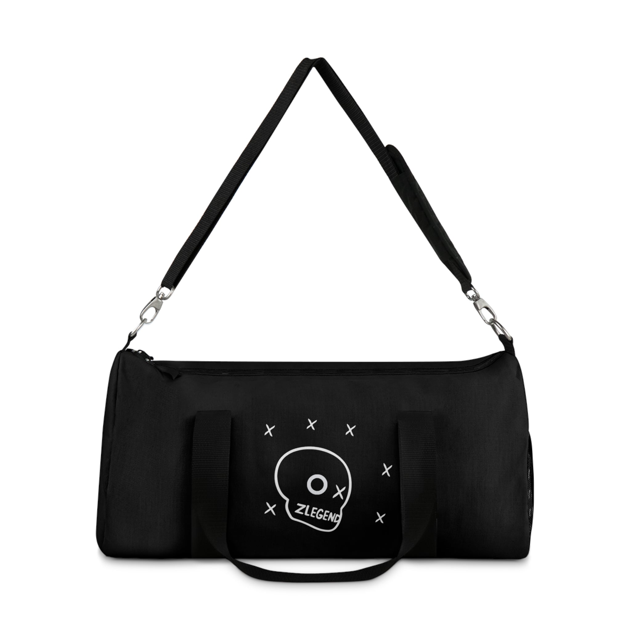 Black 'Zlegend' Doodle Duffel Bag — Casual Travel & Gym Bag