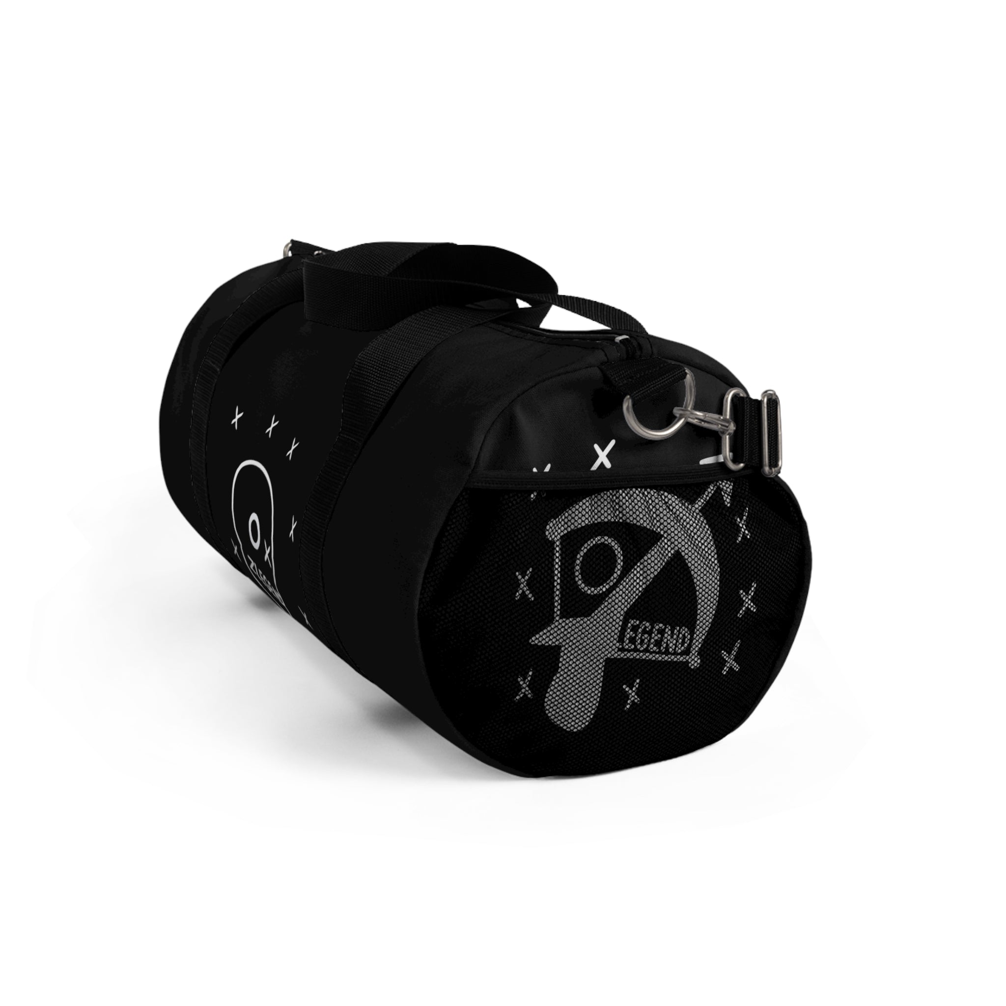 Black 'Zlegend' Doodle Duffel Bag — Casual Travel & Gym Bag