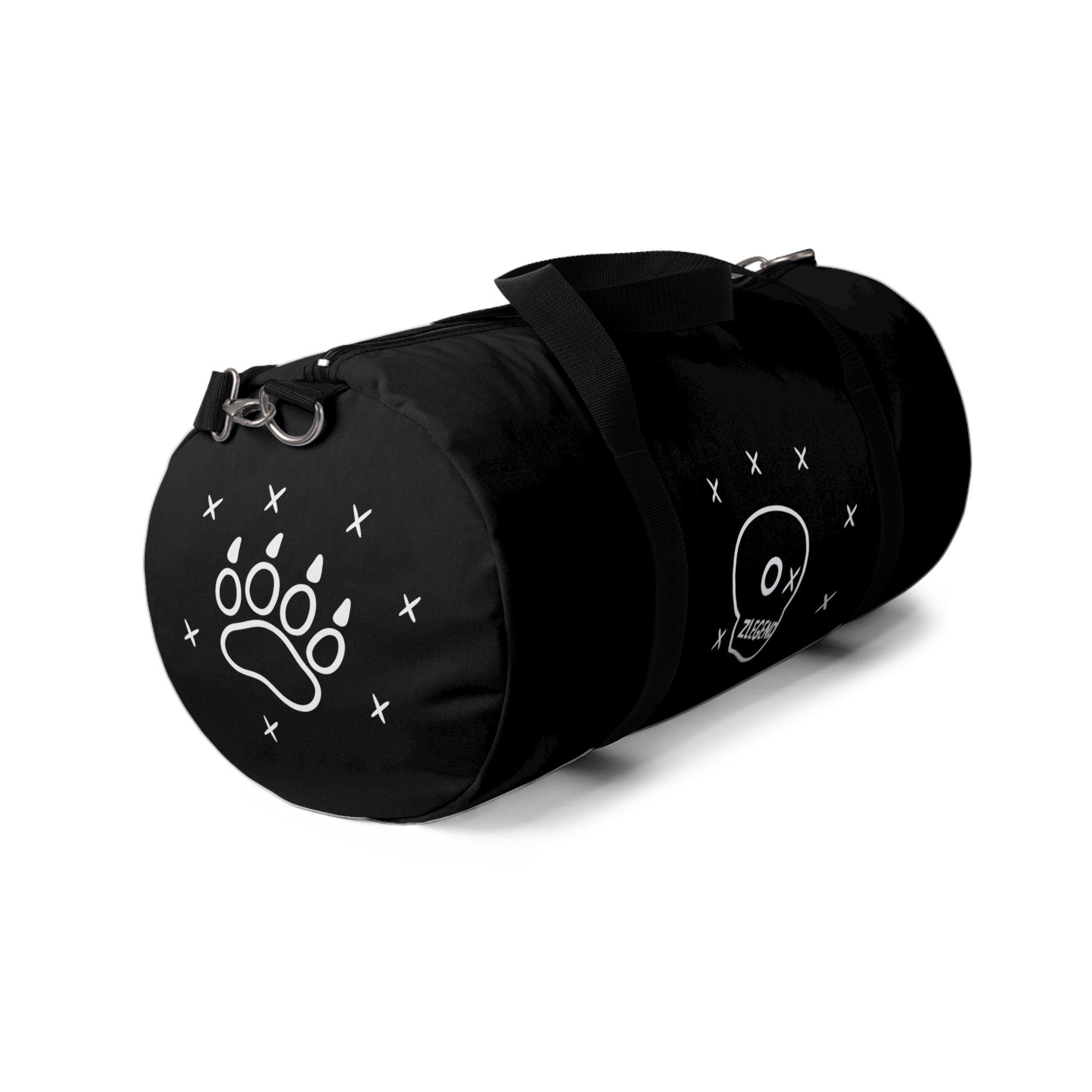 Black 'Zlegend' Doodle Duffel Bag — Casual Travel & Gym Bag