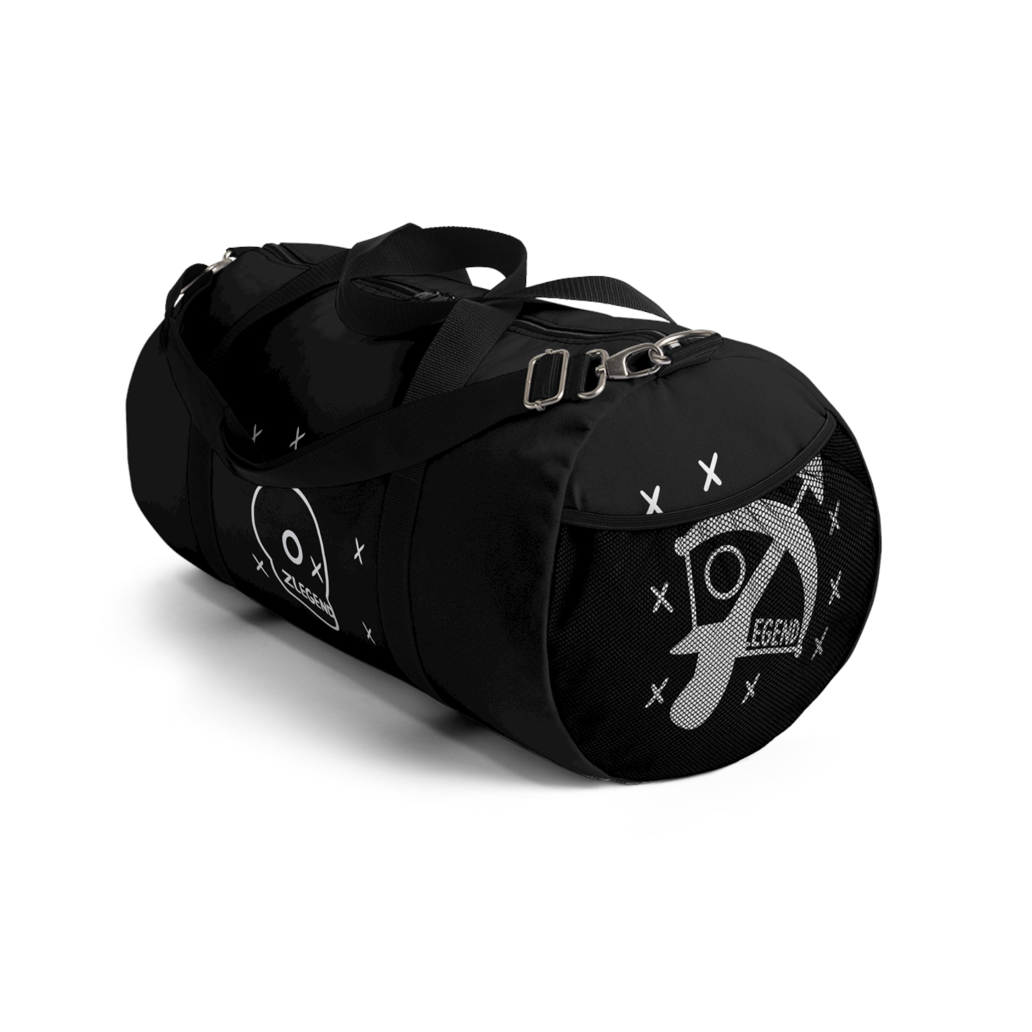 Black 'Zlegend' Doodle Duffel Bag — Casual Travel & Gym Bag